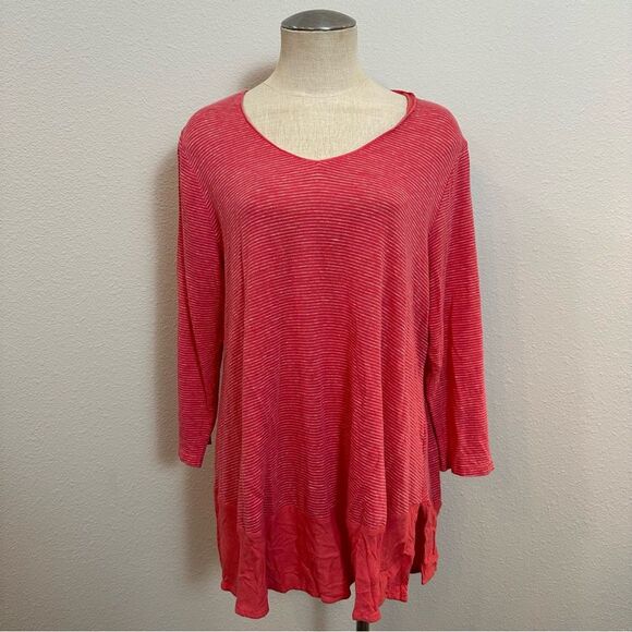 Habitat Lagenlook Linen Stripe Top 004 - Picture 1 of 4